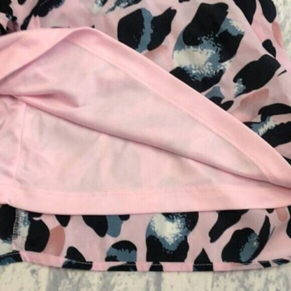 TCEC Lively Leopard Dress Short Sleeve Faux Wrap Keyhole Pink Animal Print - Picture 10 of 15